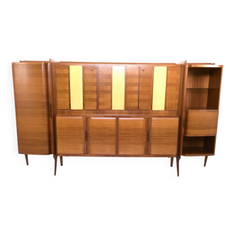 Armoire monumentale en bois avec panneaux de parchemin par Gio Ponti, Italie