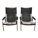 Pair of reclining relax armchairs black leather design 1960