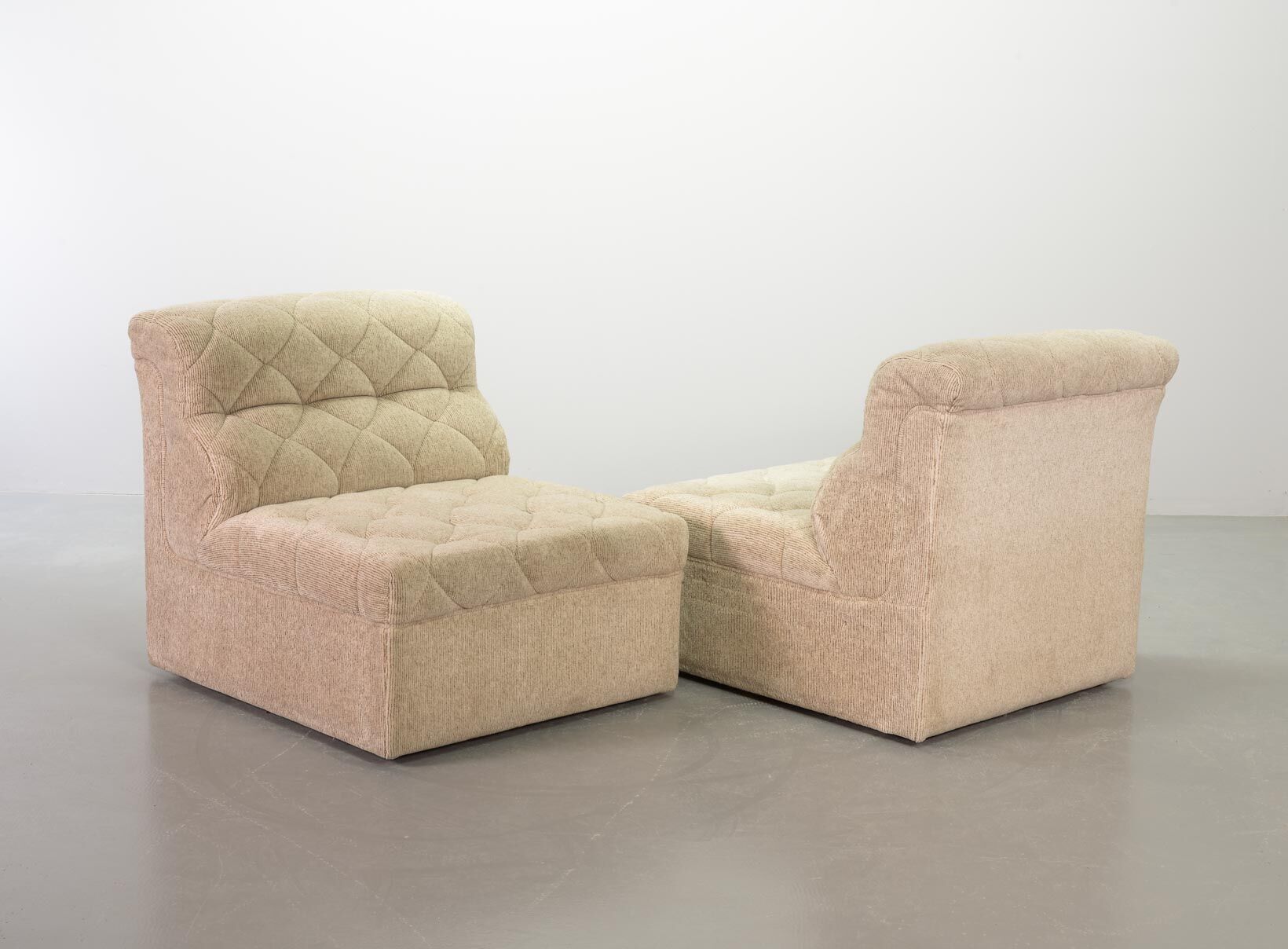 Laauser Vintage Design Velvet Modular 2-Seater Sofa, 2 Elements 1970s