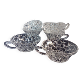 7 coupelles en cristal lumineux, pour dessert, salades fruits, vintage