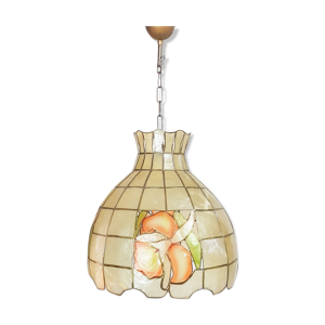 suspension nacre et laiton style Tiffany