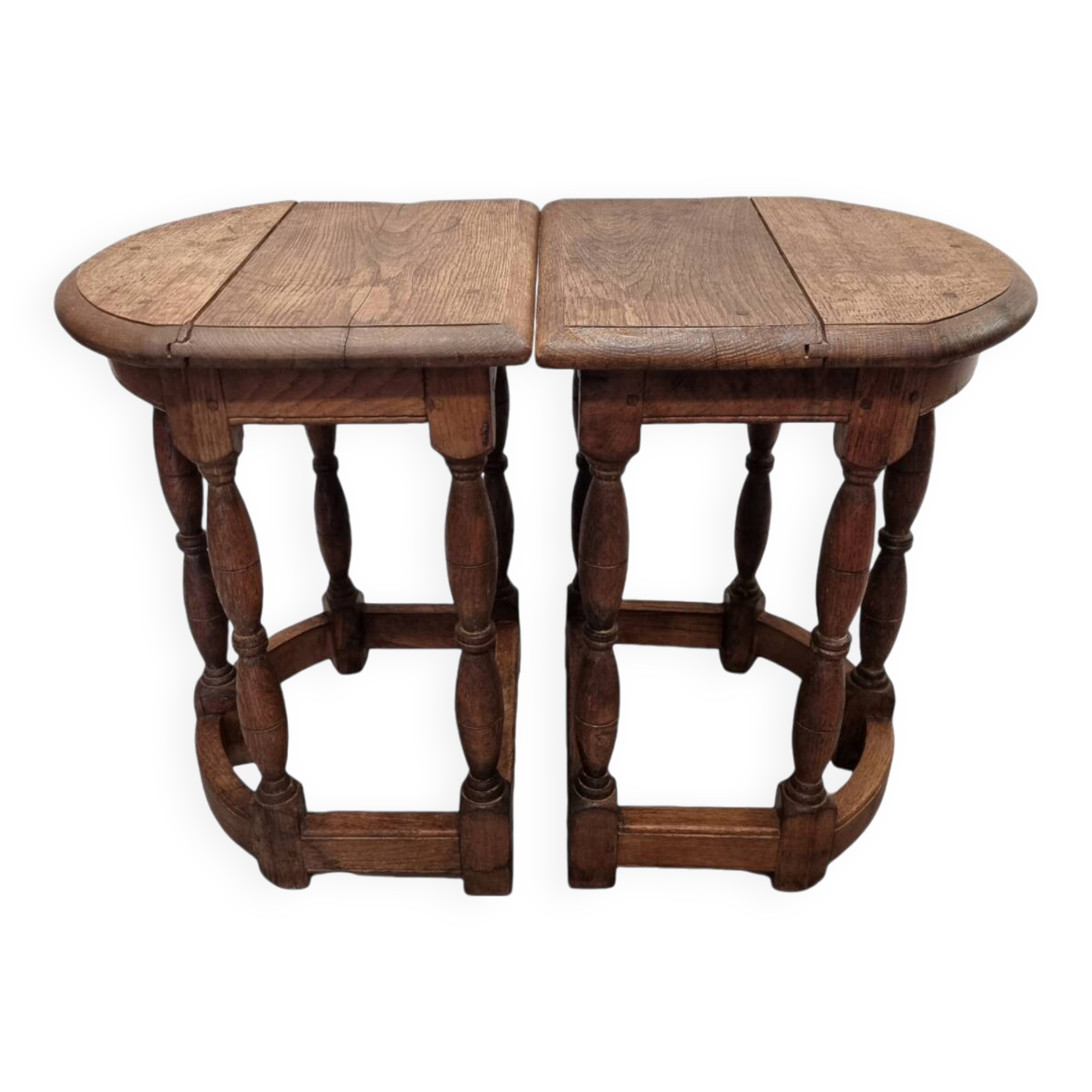 Antique English Oak Wall Or Statue Tables, 2nd Half Of The 19th Century
