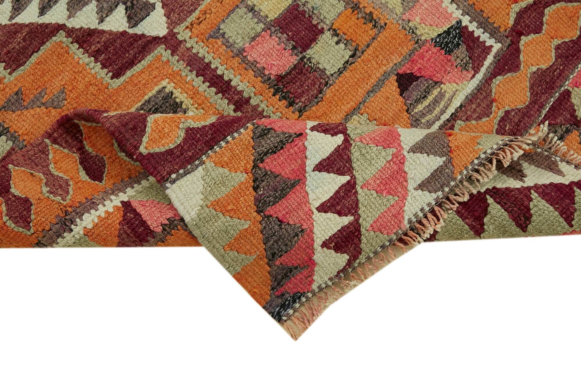 Turkish Handwoven Vintage Herki Kilim 98 cm x 320 cm