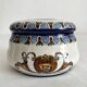 Antique Gien earthenware candy box with Renaissance decor