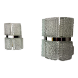 Pair of wall lamps by Kaiser Leuchten, frosted glass, Germany, 1960