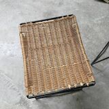 Set of three Raoul Guys wicker and metal stools