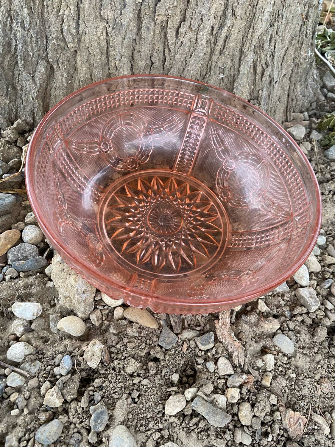 Vintage molded glass salad bowl