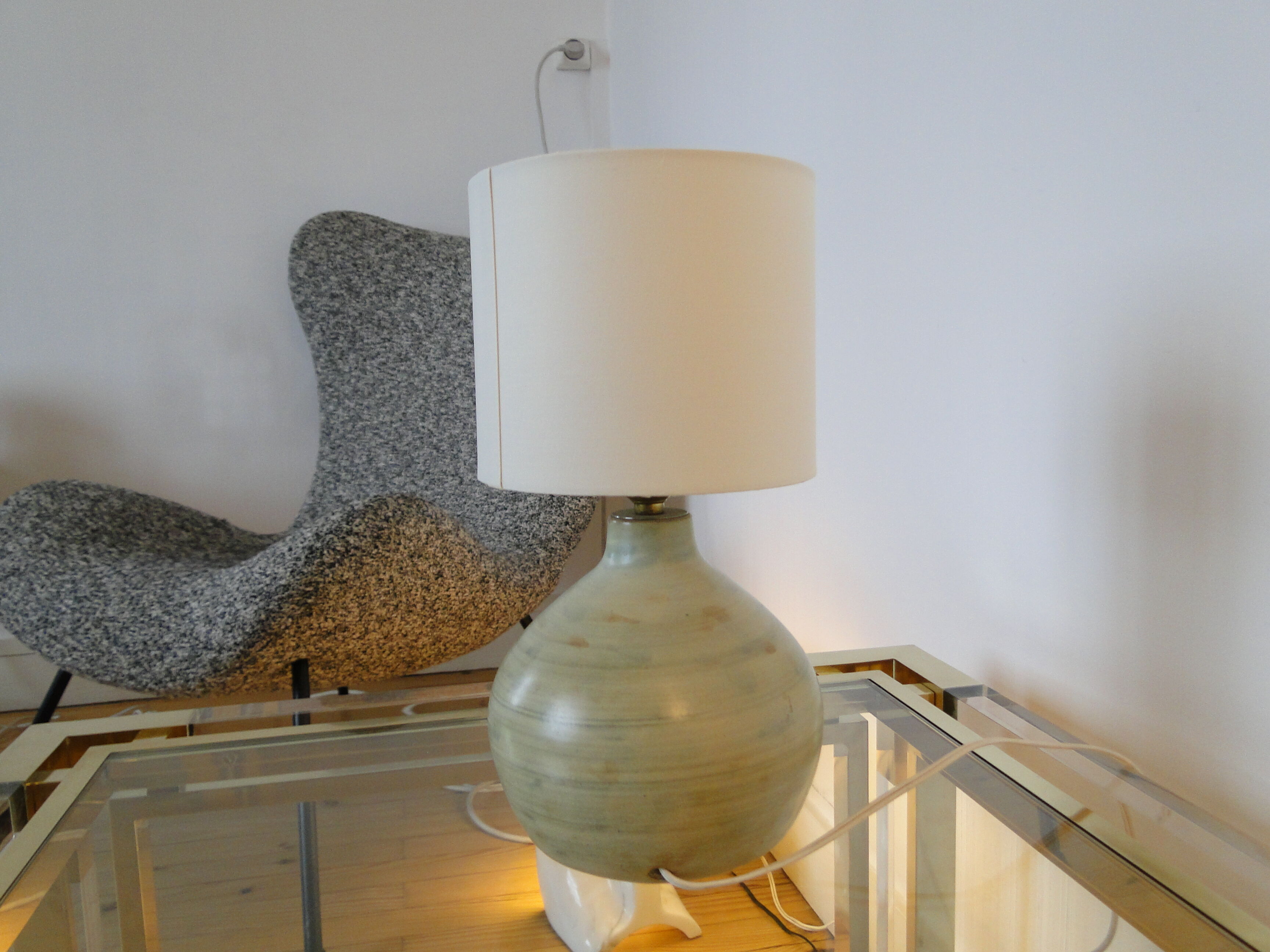 Vintage ceramic bedside table lamp from 1959 France