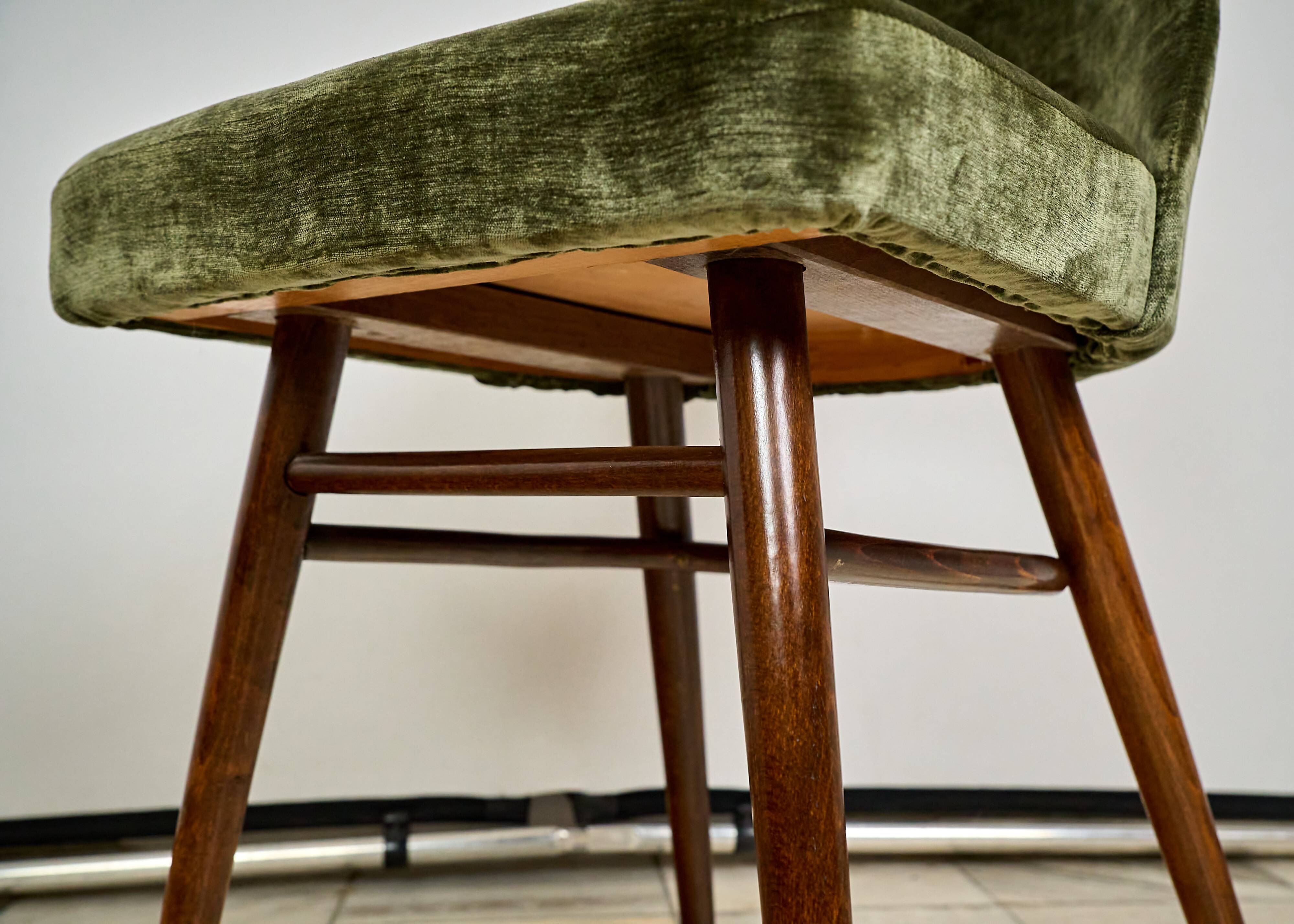 Set of four chairs designed by Radomir Hoffman, TON Czechoslovakia, 1960s.