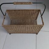 Rattan magazine rack