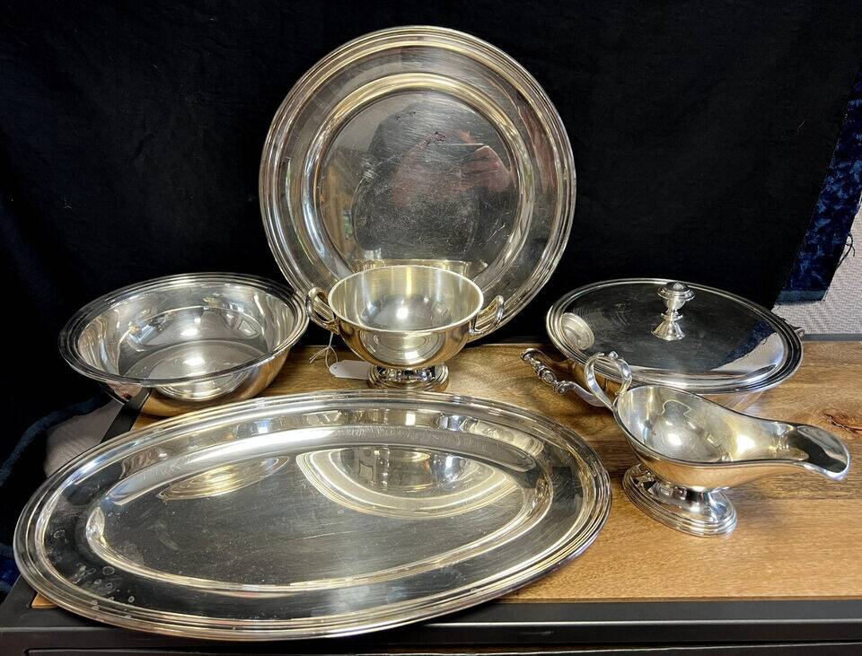 Tableware / silver plated metal / Shaped pieces (O): 6 pieces