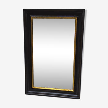 Miroir de style Napoléon III noir et or 60x90cm
