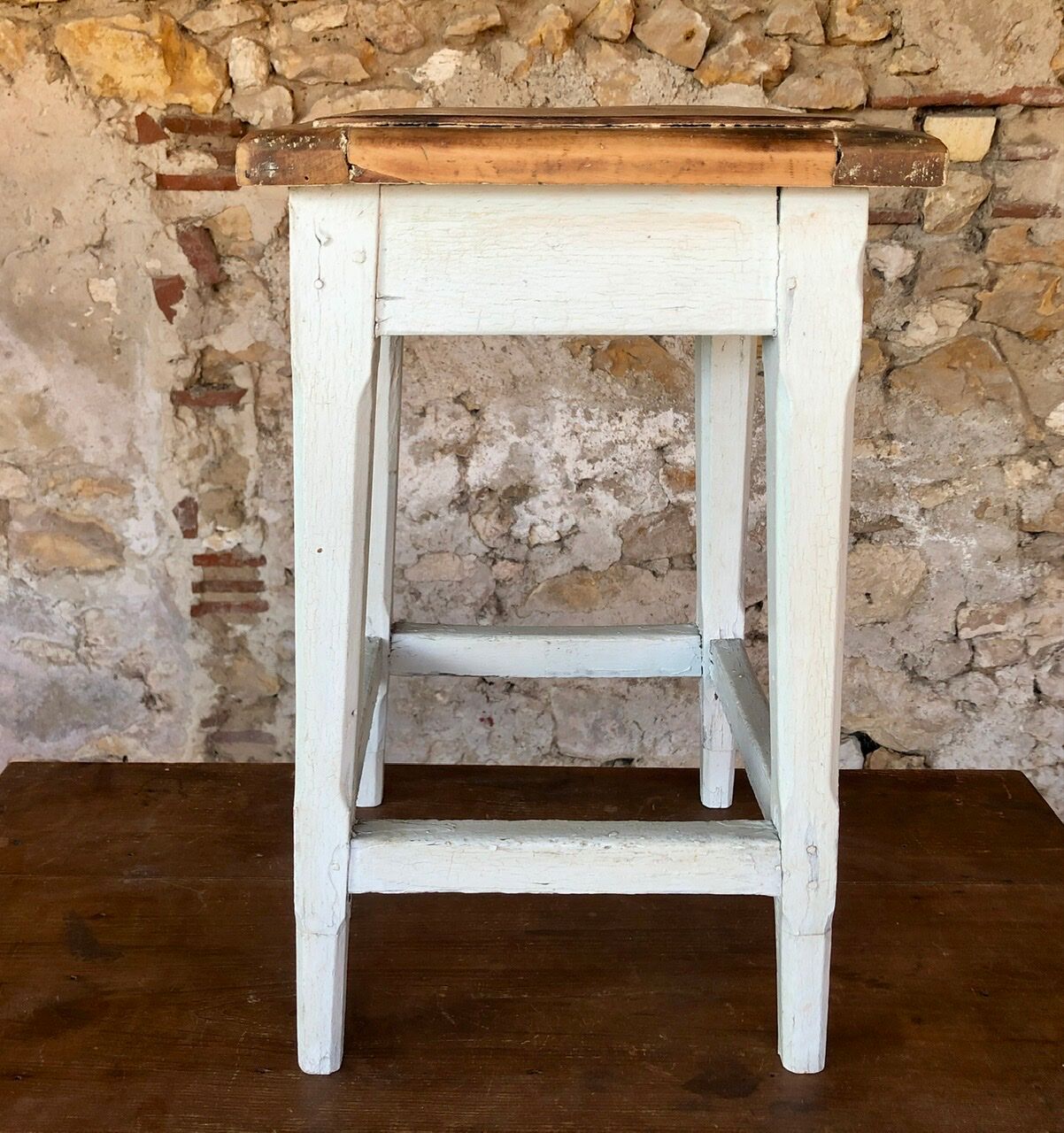 Vintage oak farmhouse stool Circa 50