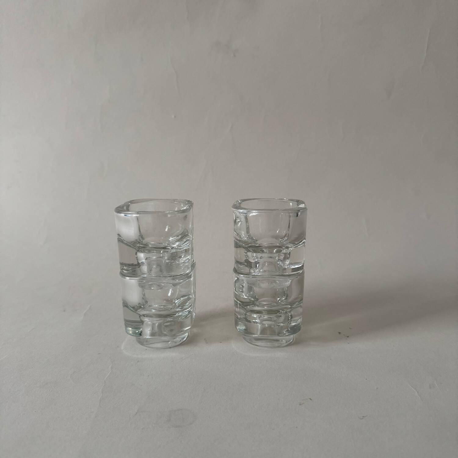 Glass candle holders by Joe Colombo for Arno Italy 1960s