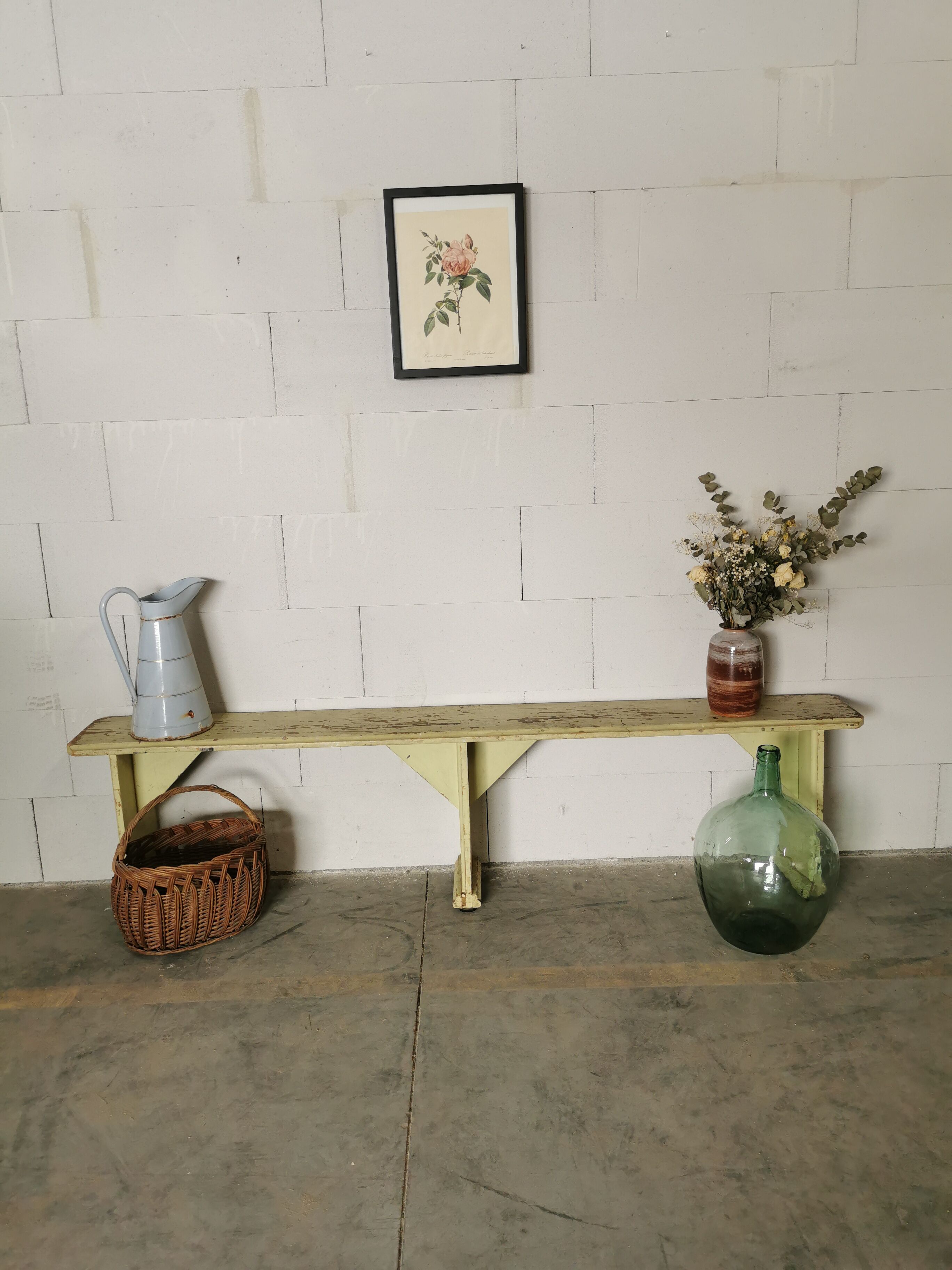 Paire de bancs en bois