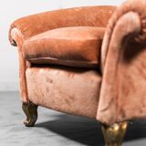 Sofa set two armchairs in velvet 40s vintage