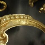 Pair of large Baroque / Rococo / Louis XV style wall lights - gilded bronze