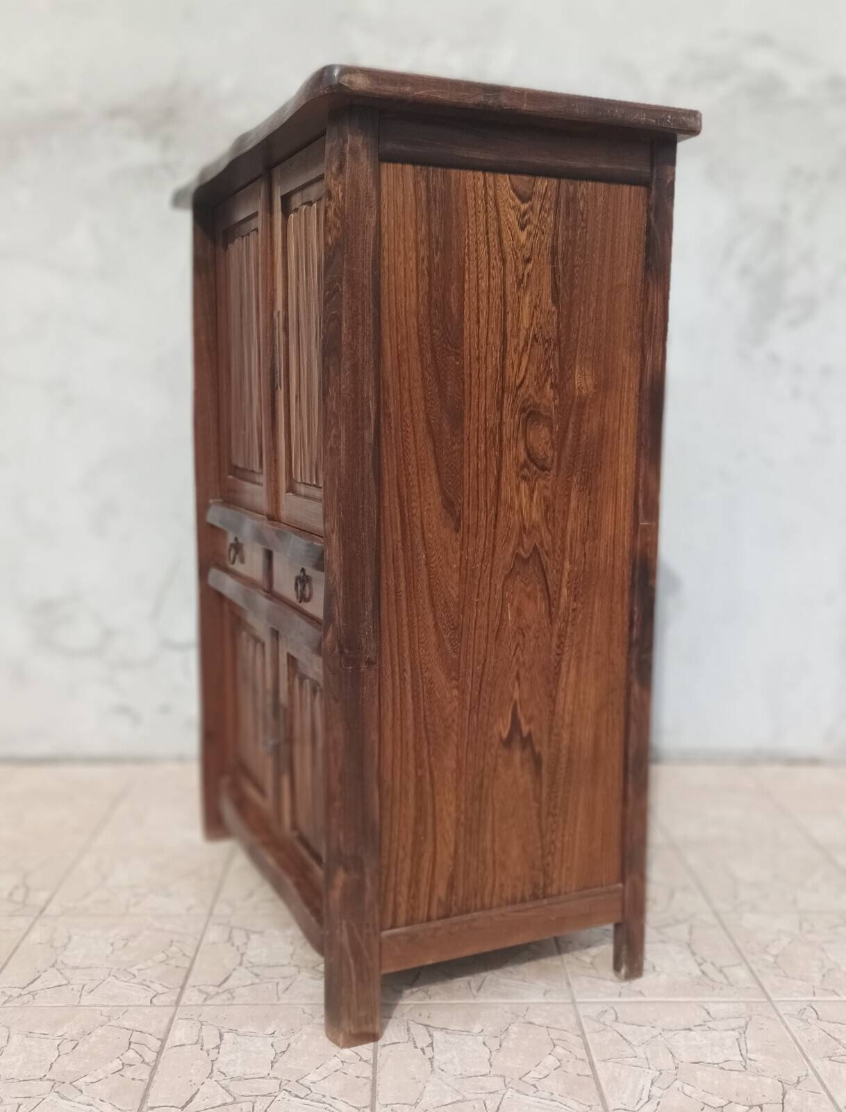 Aranjou sideboard in solid elm in the style of Olavi Hänninen 1960s