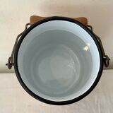 Vintage 1950 yellow enamelled milk pot