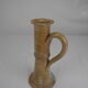 Old vintage stoneware candle holder
