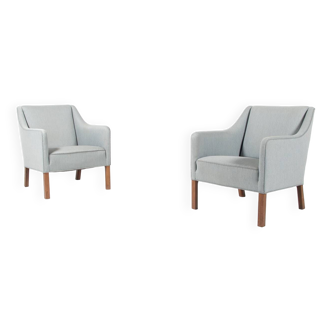 Ensemble de deux fauteuils club danois modernes d'Einar Larsen, années 1950