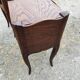 Pair of oak bedside tables with curtained niche doors