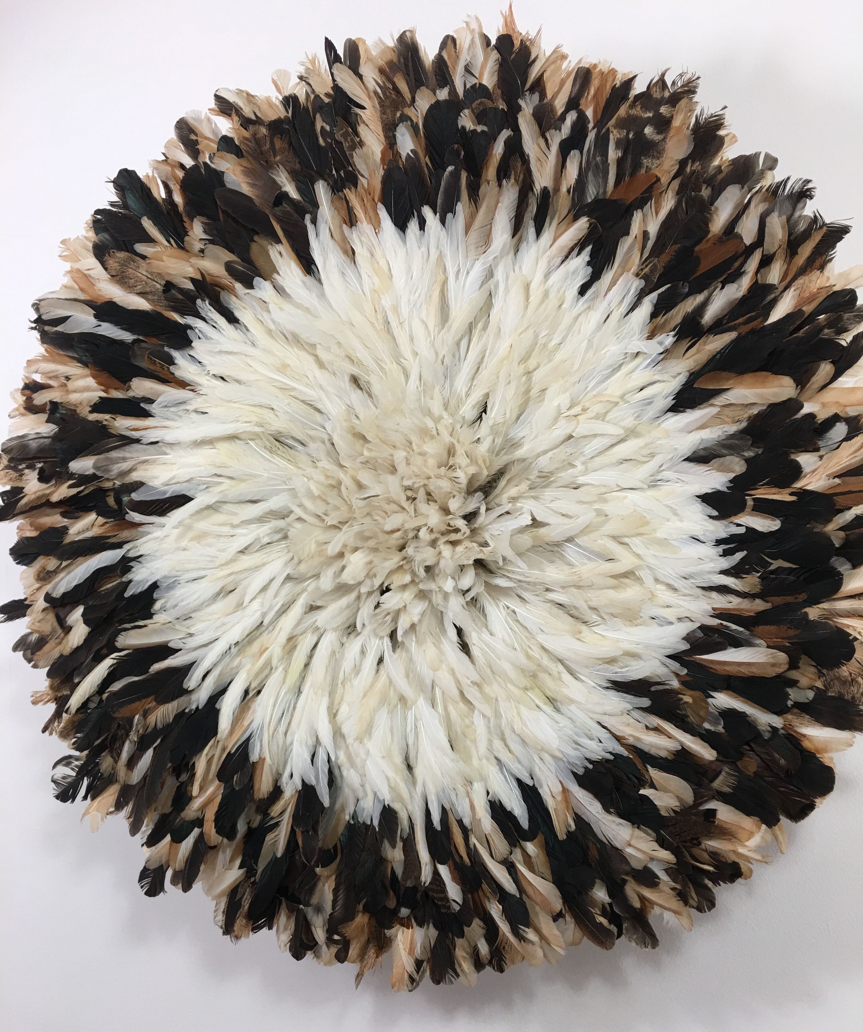Juju hat 80cm blanc noir moucheté