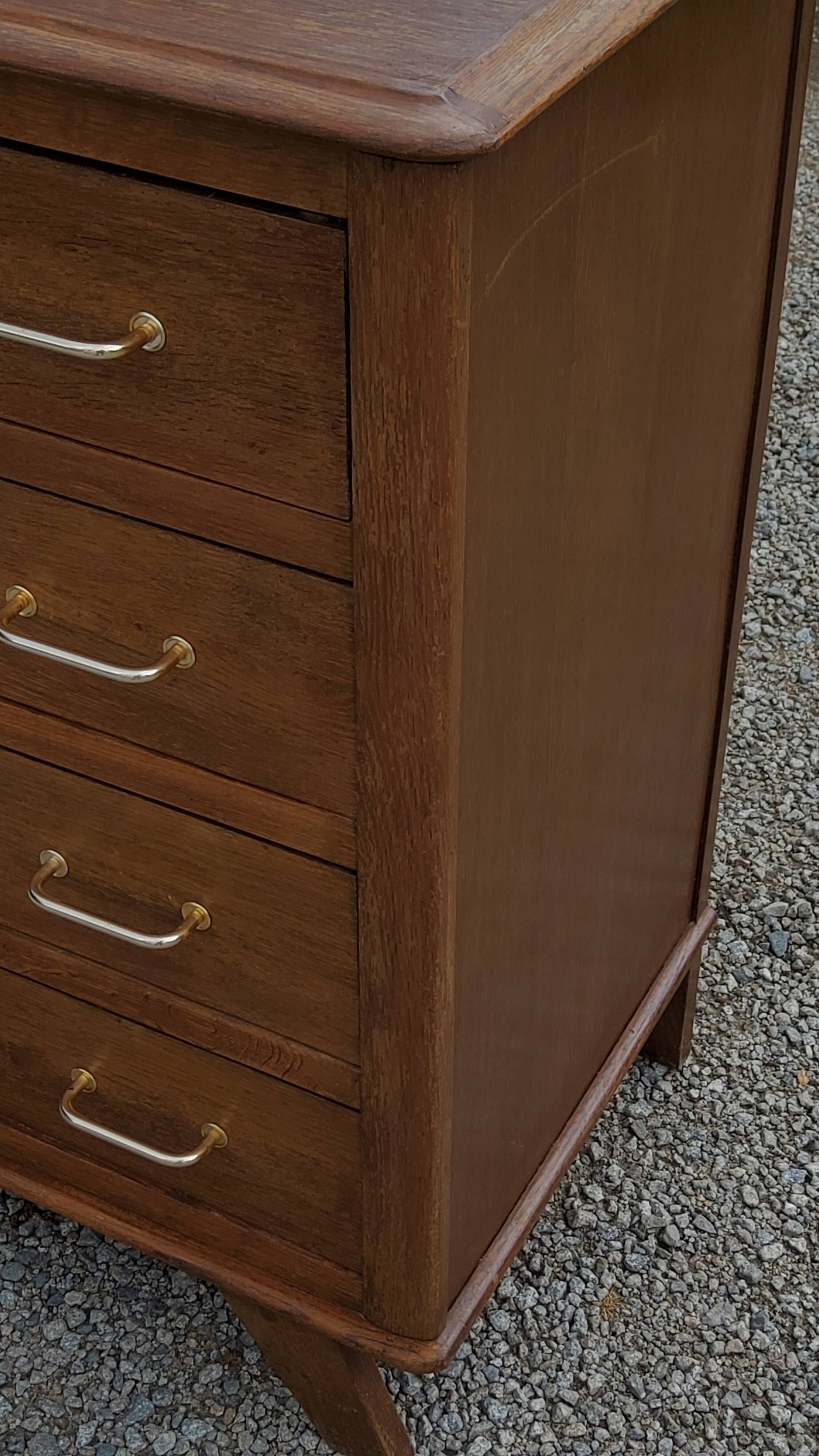 Vintage oak chest of drawers feet compass 4 drawers from the 50s
