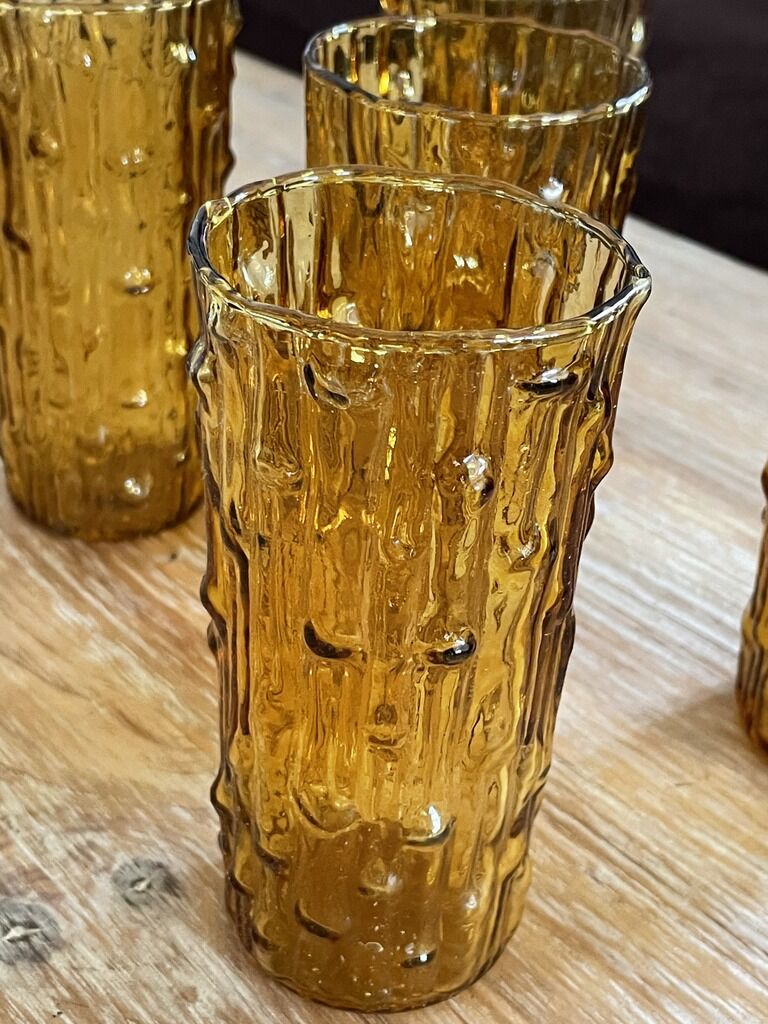 5 vintage lemonade glasses