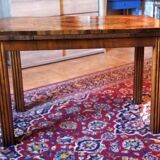 Walnut burl frieze table