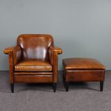 Schapenleren armchair and studio lounge stool