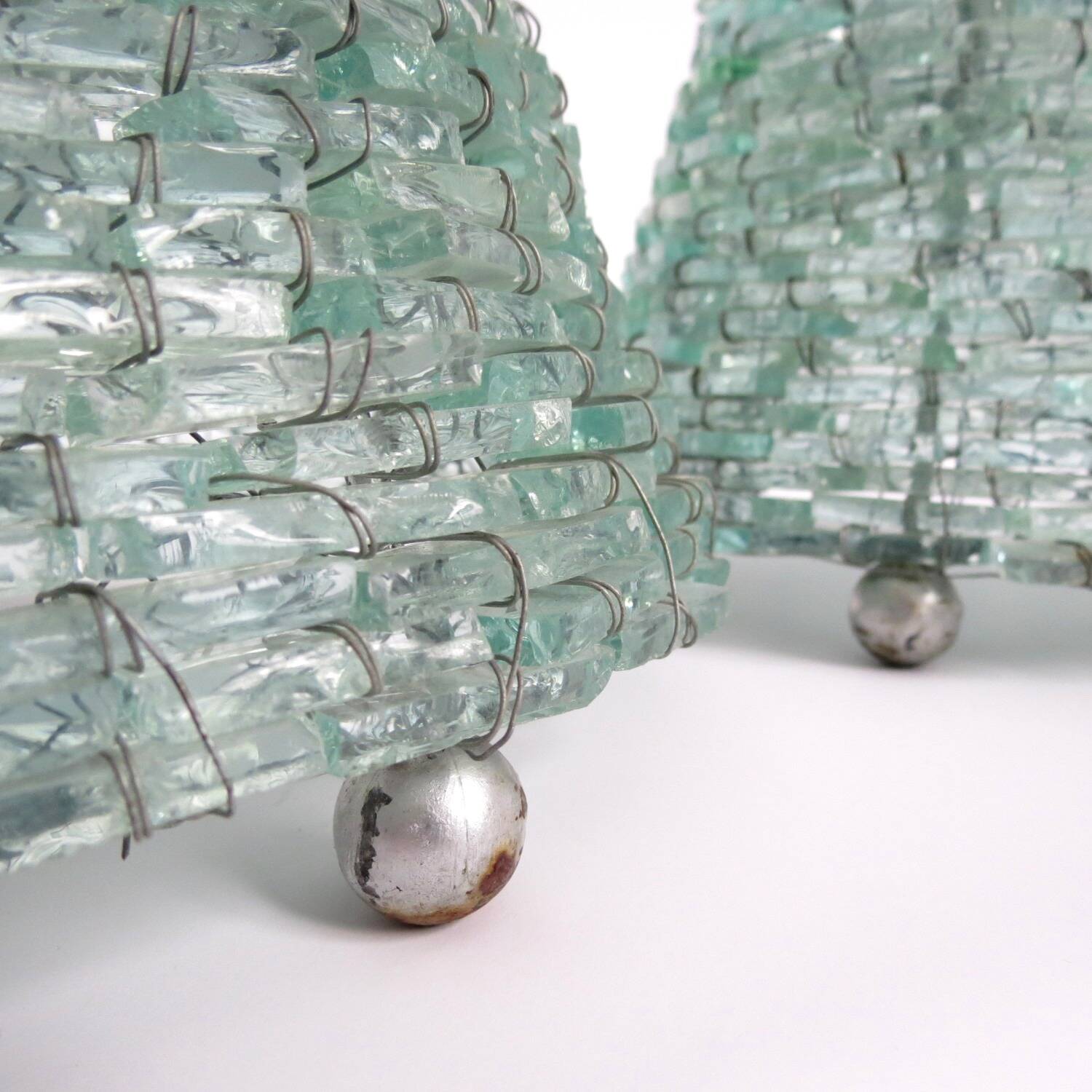 Italian glass and metal table lamp, 1980s