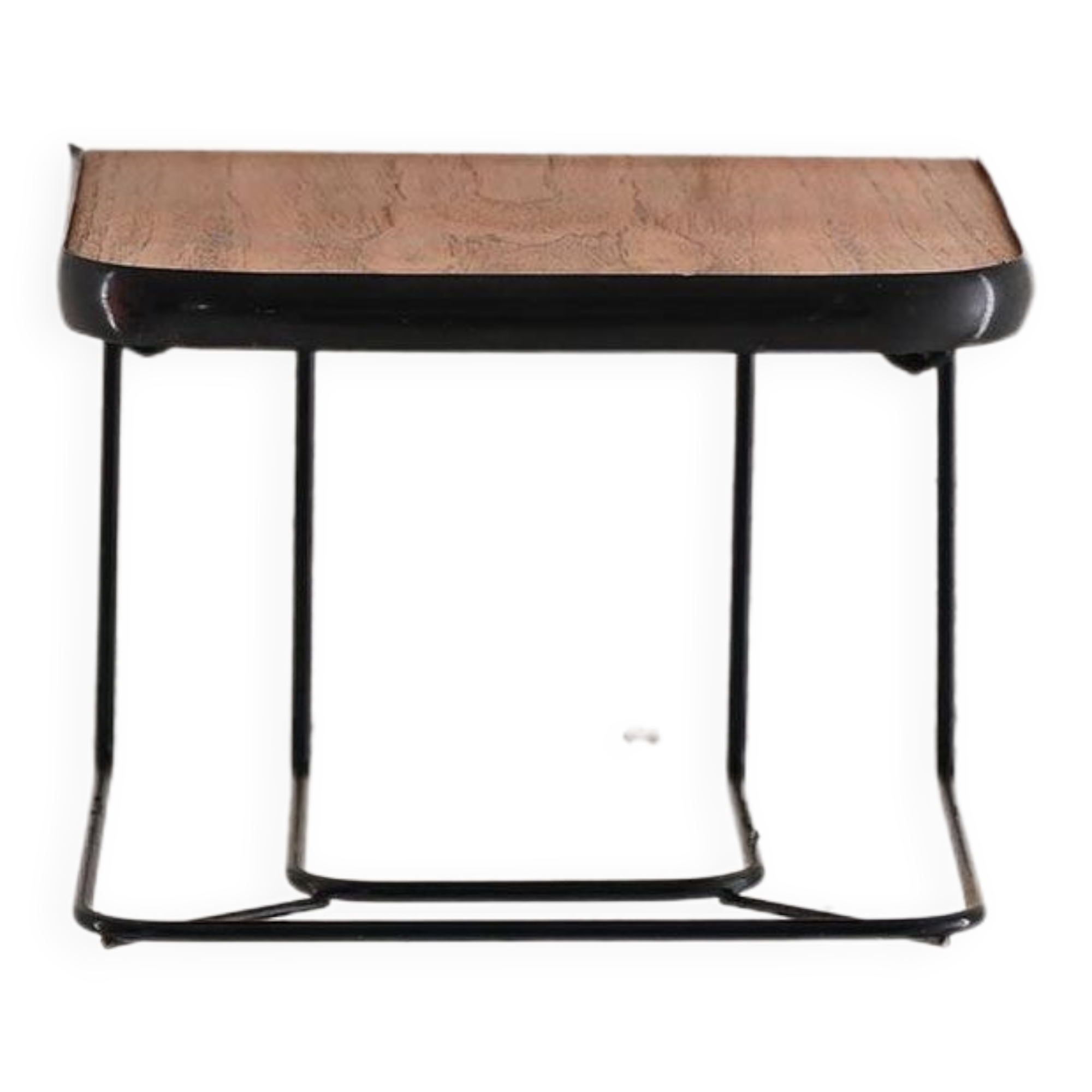 Hanging nightstand in teak and metal
