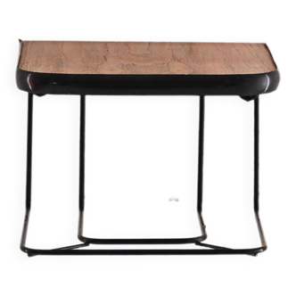 Hanging nightstand in teak and metal