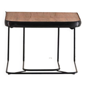 Table de nuit suspendue en teck et métal