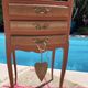 Pair of revamped bohemian / berber bedside tables with the heart "life is beautiful"