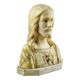 Alabaster Marble Bust Christ Sacred Heart Antique 1920 Signed 32cm