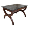 Empire style marble and mahogany coffee table