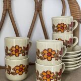 6 Weidmann Italian porcelain cups and saucers with floral design