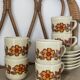 6 Weidmann Italian porcelain cups and saucers with floral design