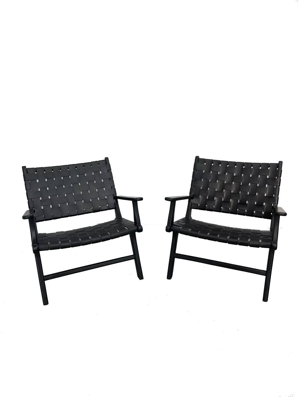 Pair of "Hollywood" model leather armchairs by Olivier de Schrijver