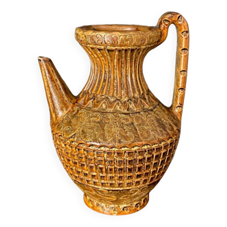 Pitcher vase by Marius and Huguette Bessone Vallauris ceramic 20th century