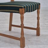 1970s, set of 6 Danish dining chairs, original condition, oak wood, furniture wool.