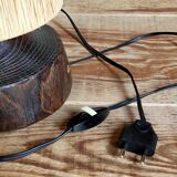 Brutalist free-form lamp in solid wood 60s