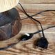 Brutalist free-form lamp in solid wood 60s