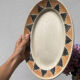 Sun yellow oval ceramic dish Badonviller model Etoile