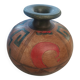 Vase en poterie de studio de style aztèque vintage – Sculpté à la main et signé – Milieu du XXe siècle