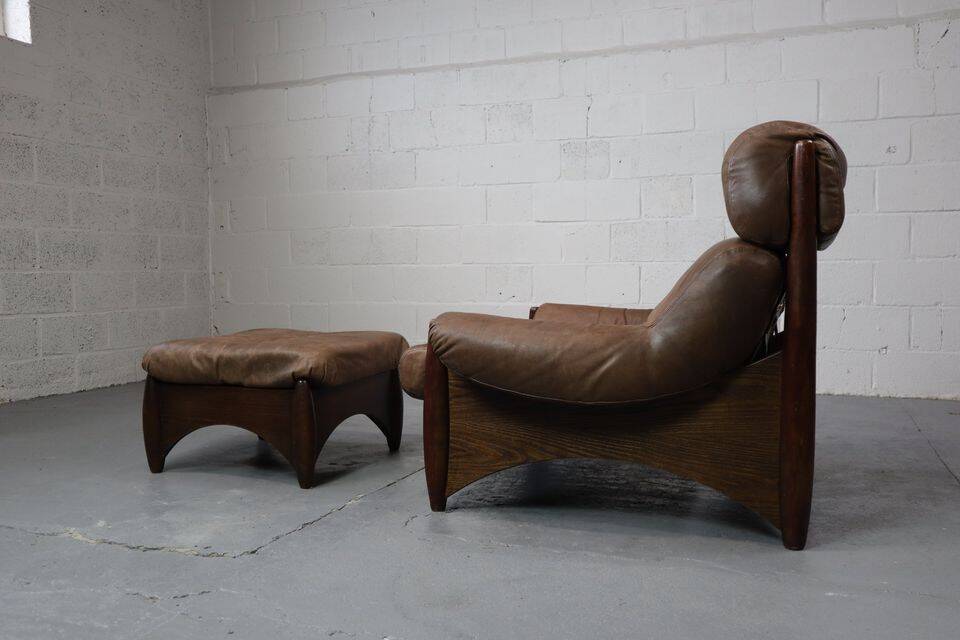 Ranger lounge chair with ottoman by Erik Deforce for Gervan Belgium, 1970.