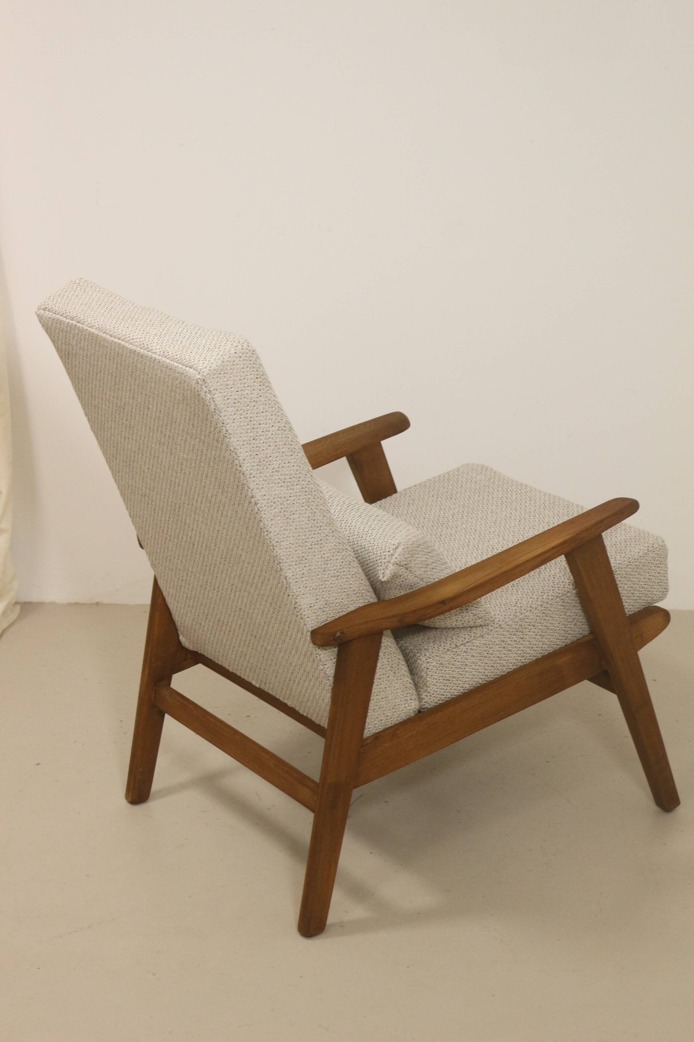 Scandinavian armchair 1960 rounded armrests