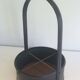 Leather wall magazine rack. In the style of Jacques Adnet.